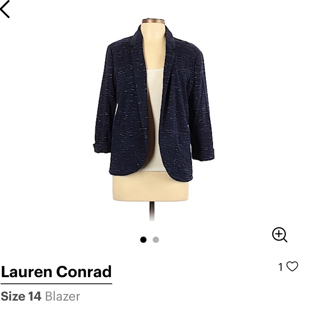 Lauren Conrad stretch blazer, blue & white, size 12